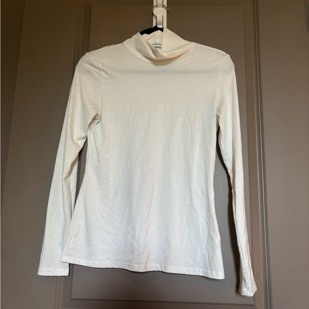Classic White Turtleneck Top